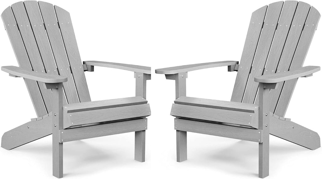 Grey Plastic Weather Resistant Adirondack Chairs Set of 4 L106091