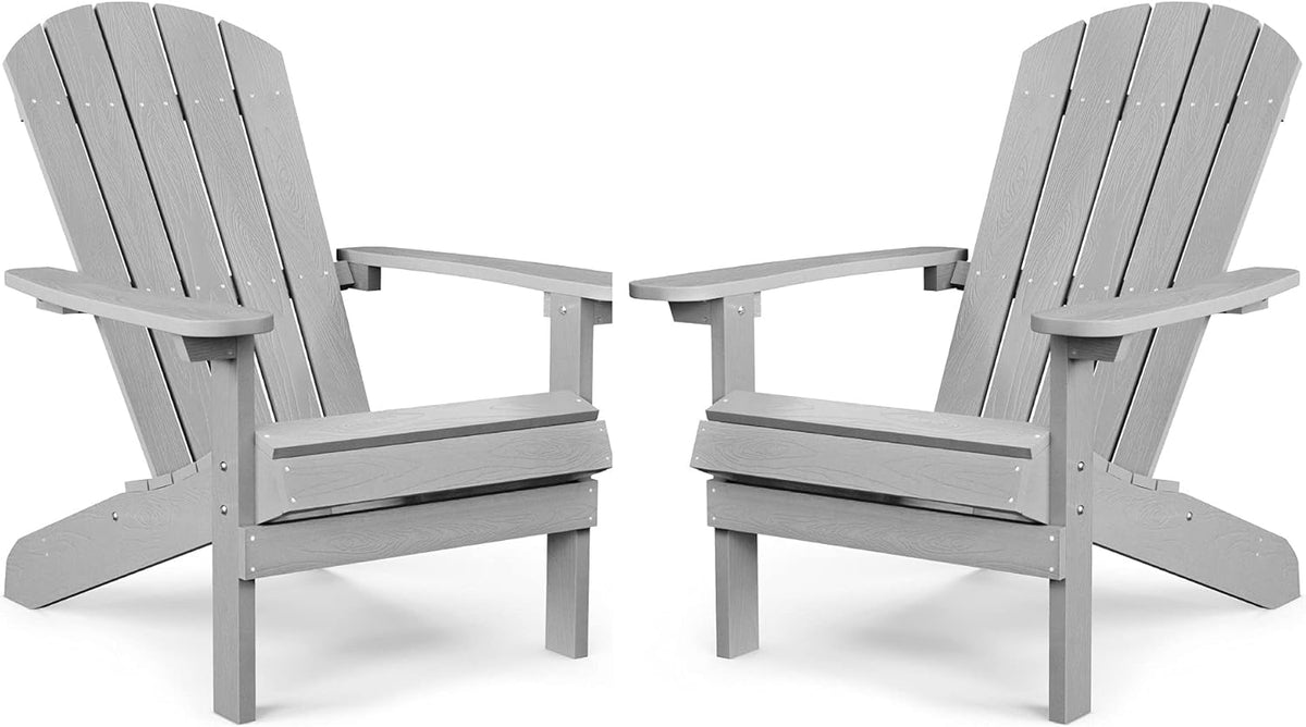 Grey Plastic Weather Resistant Adirondack Chairs Set of 4 L106091