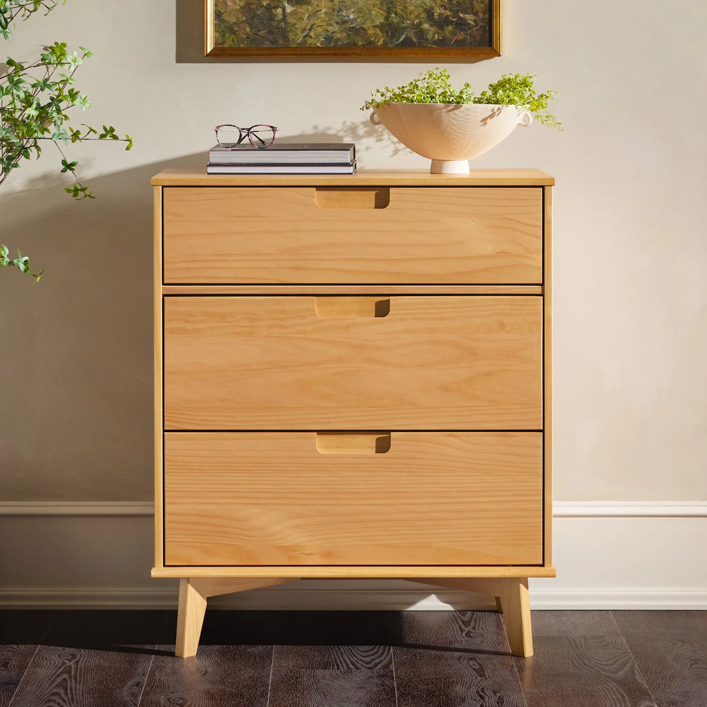 Solid Wood Walnut 3-Drawer Dresser G1481