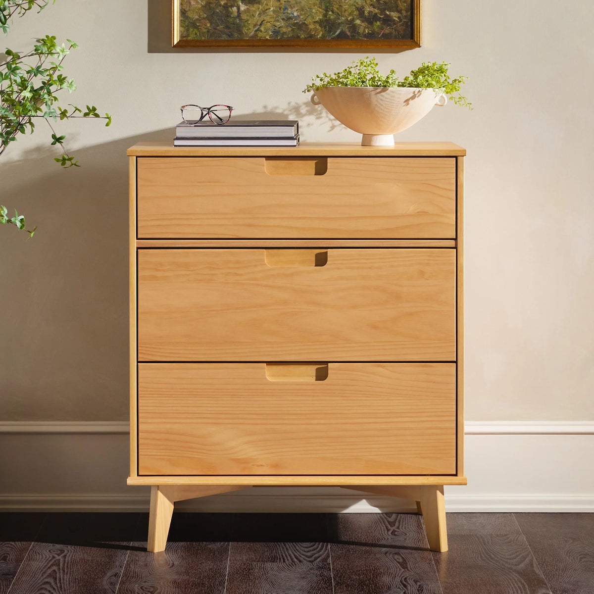Solid Wood Walnut 3-Drawer Dresser G1481