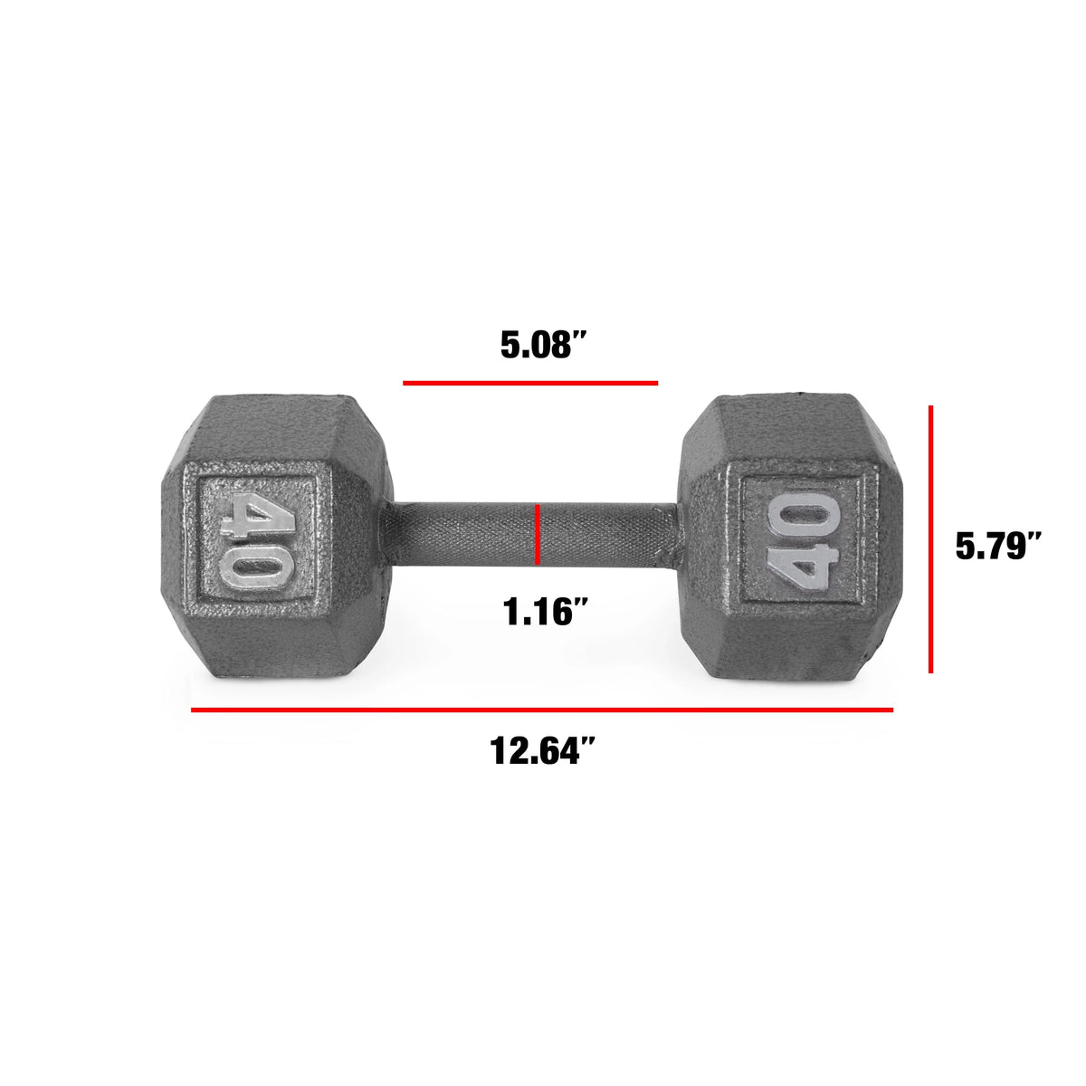 15lb Cast Iron Hex Dumbbell H1929