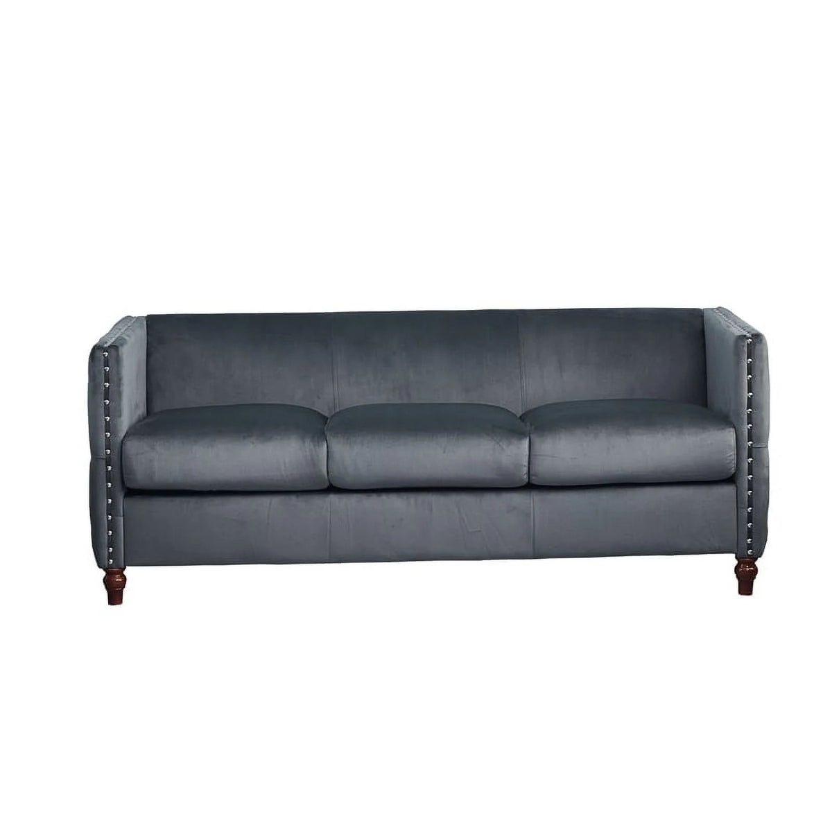 Velvet Sofa and Loveseat Set of 2 Gray Q68098