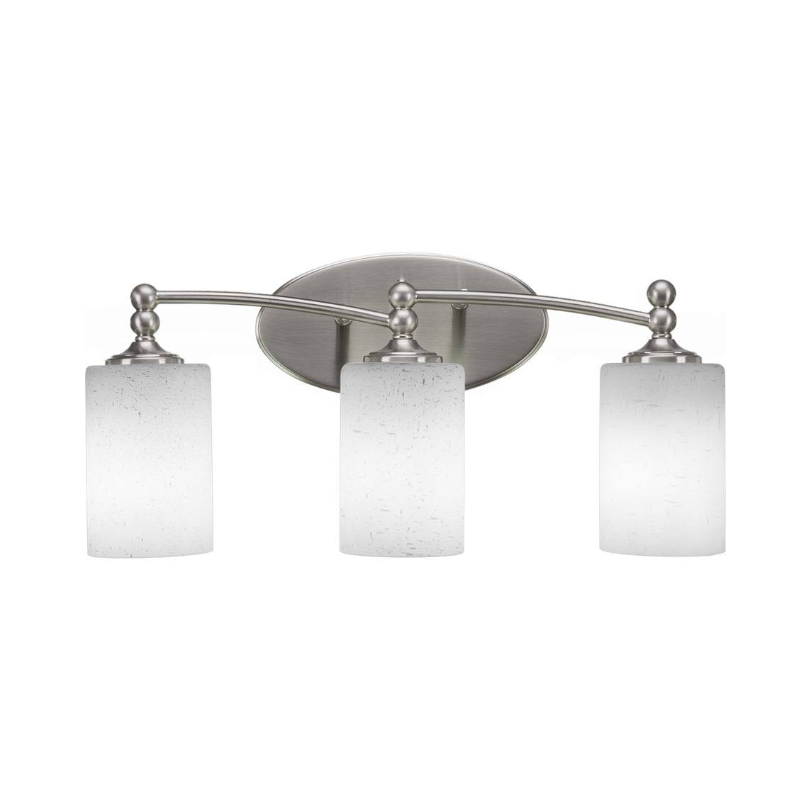 3 Light 20 inch Bath Bar Brushed Nickel White Glass K13273