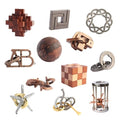 12pcs Wooden Metal Brain Teaser Puzzles V7086