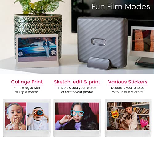 Mocha Grey Instant Film Printer Bundle with Twin Pack Film K313
