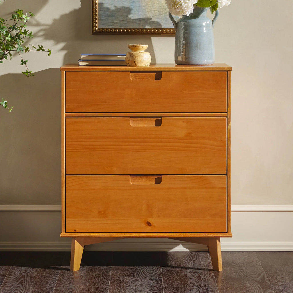 Solid Wood Walnut 3-Drawer Dresser G1481