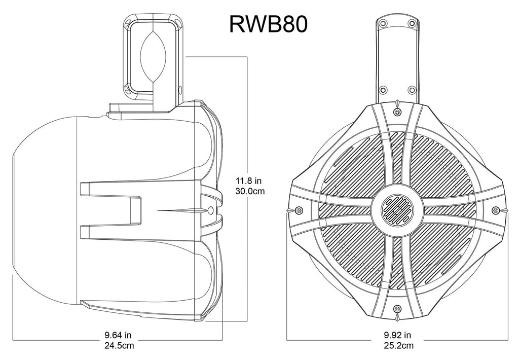 8 Black 2 Way Marine Wakeboard Tower Speakers R832954