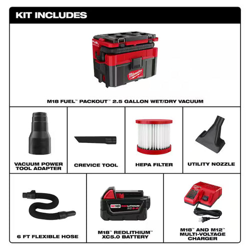 18-Volt Cordless 2.5 Gal. Wet/Dry Vacuum with Battery and Charger I30129