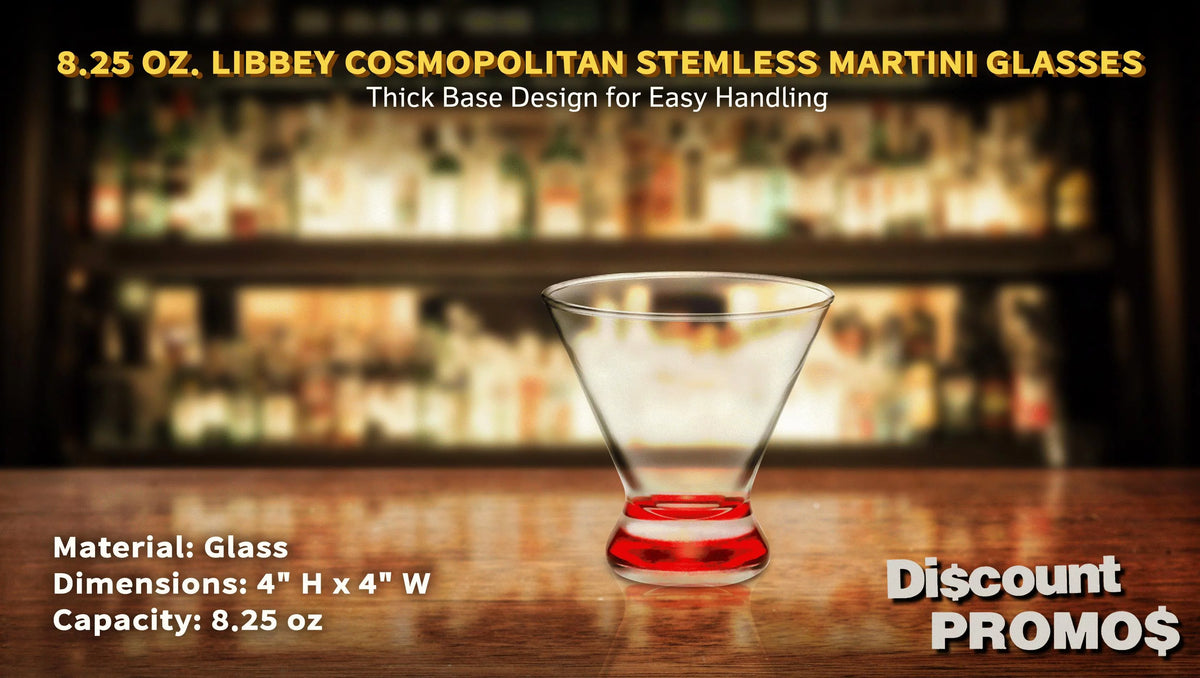 Martini Glasses 8.25 oz Set of 10 Red X8631