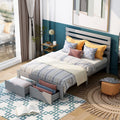 Full Size Wood Platform Bed with Storage and Drawers N6338