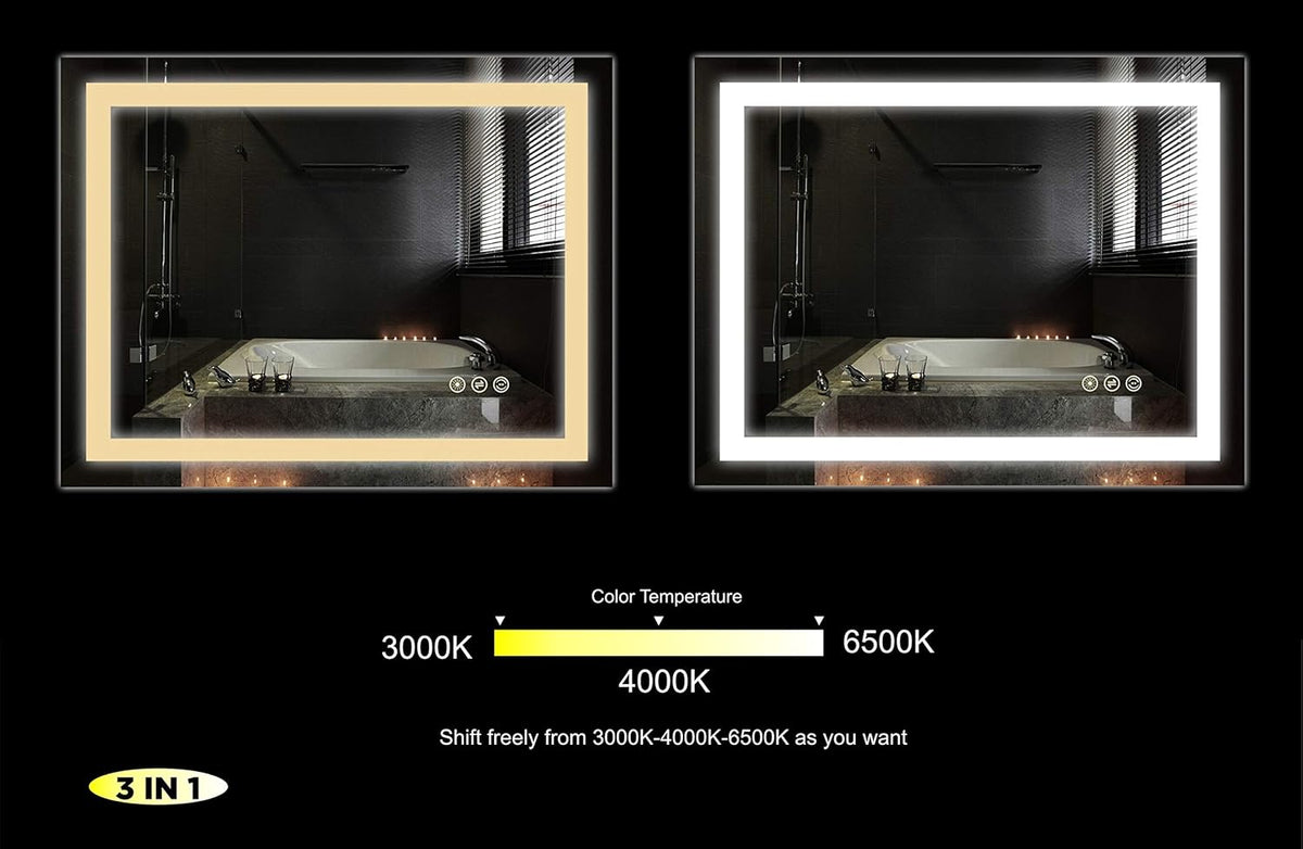 48x36 inch Wall Mounted LED Lighted Bathroom Mirror L814480