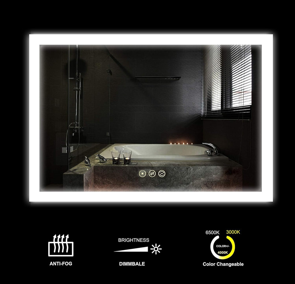 48x36 inch Wall Mounted LED Lighted Bathroom Mirror L814480