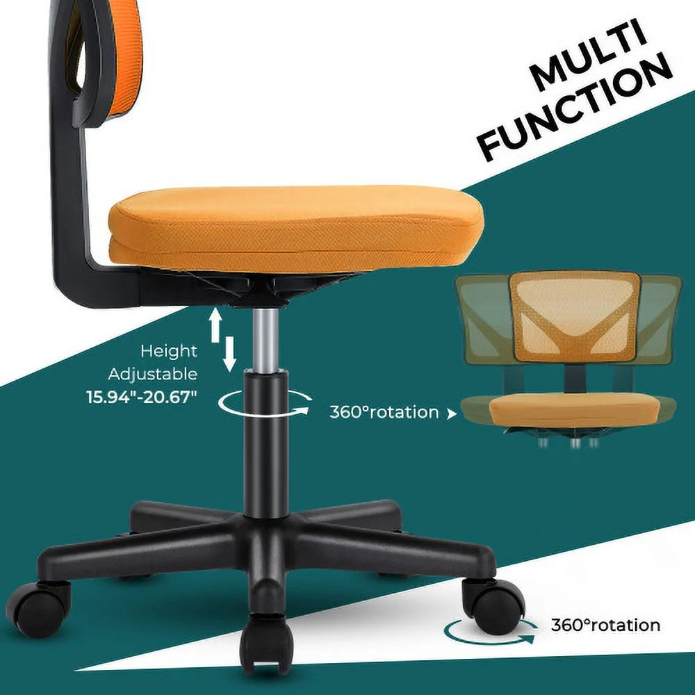 Armless Desk Chair with Lumbar Support K2331