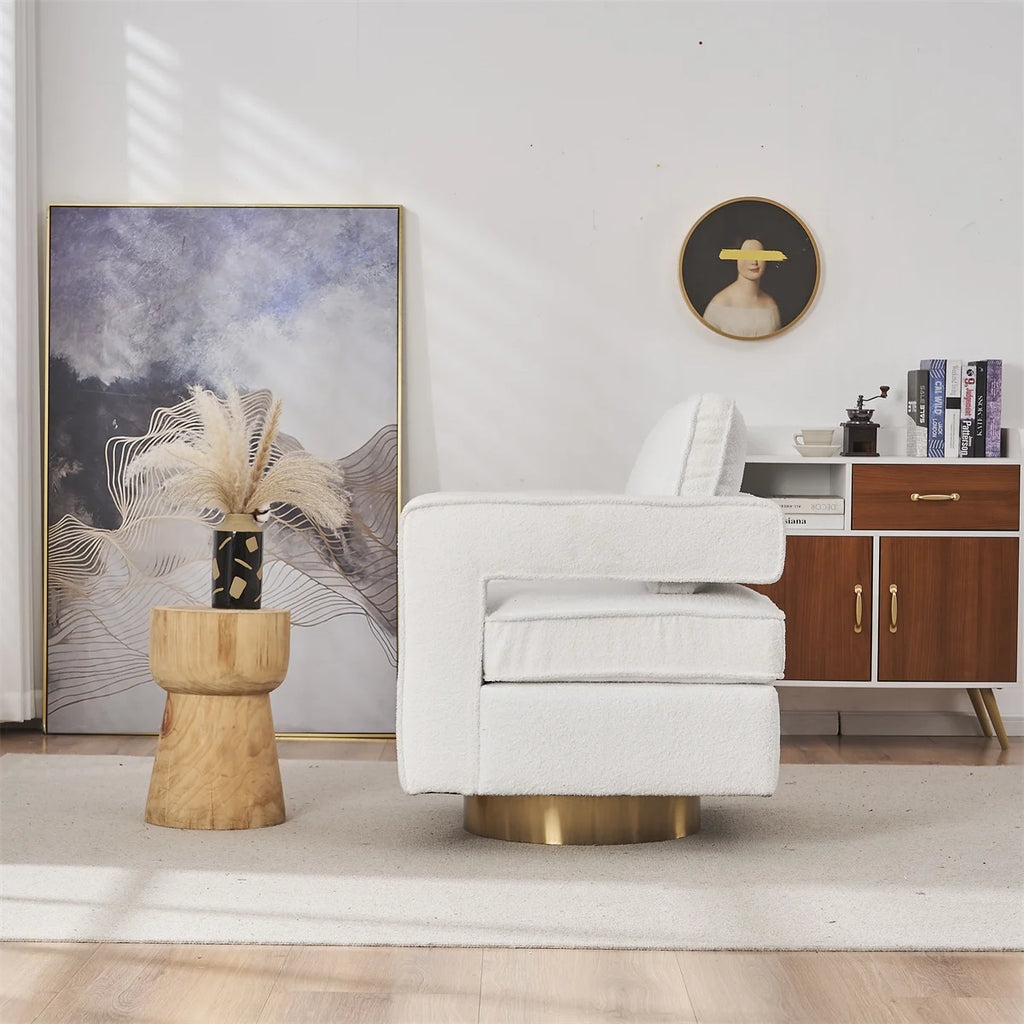 Modern Swivel Accent Barrel Chair A372891