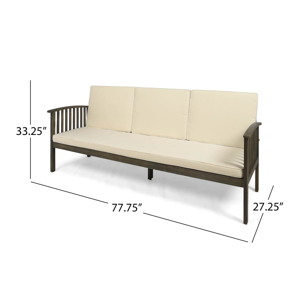 Acacia Wood Sofa with Cushions I29552
