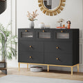 White 7 Drawer Glass Dresser N310