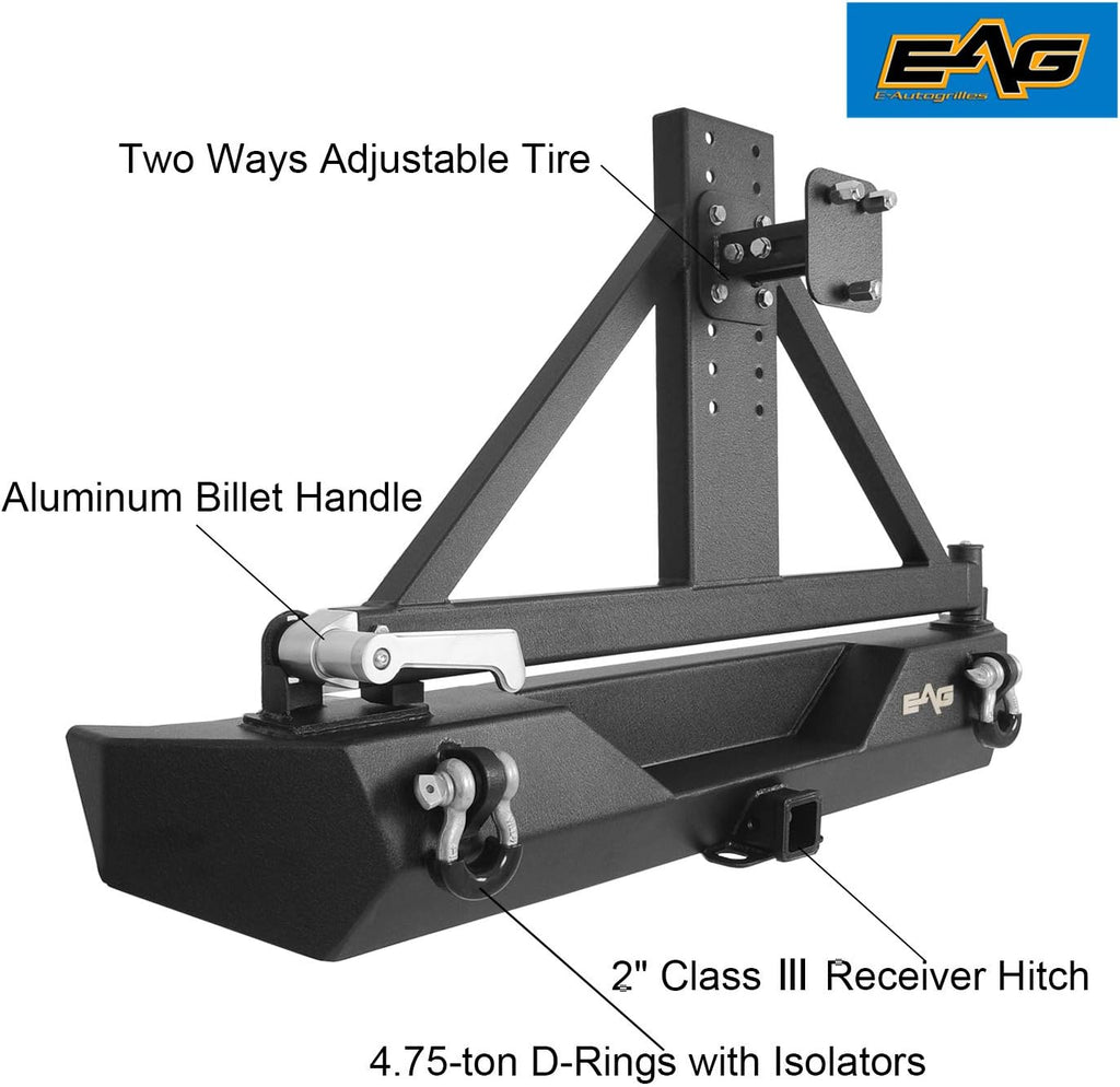 Heavy Duty Front and Rear Bumper with Tire Carrier Combo F8544