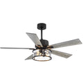 52" Matte Black Reversible Ceiling Fan with Light Kit P738848