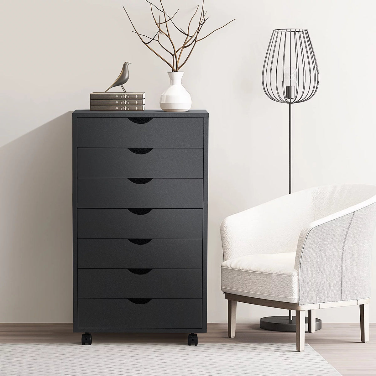 Black 7 Drawer Wood Dresser G55657