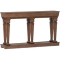 Oak Brown Wooden Console Table with Bottom Shelf X9271