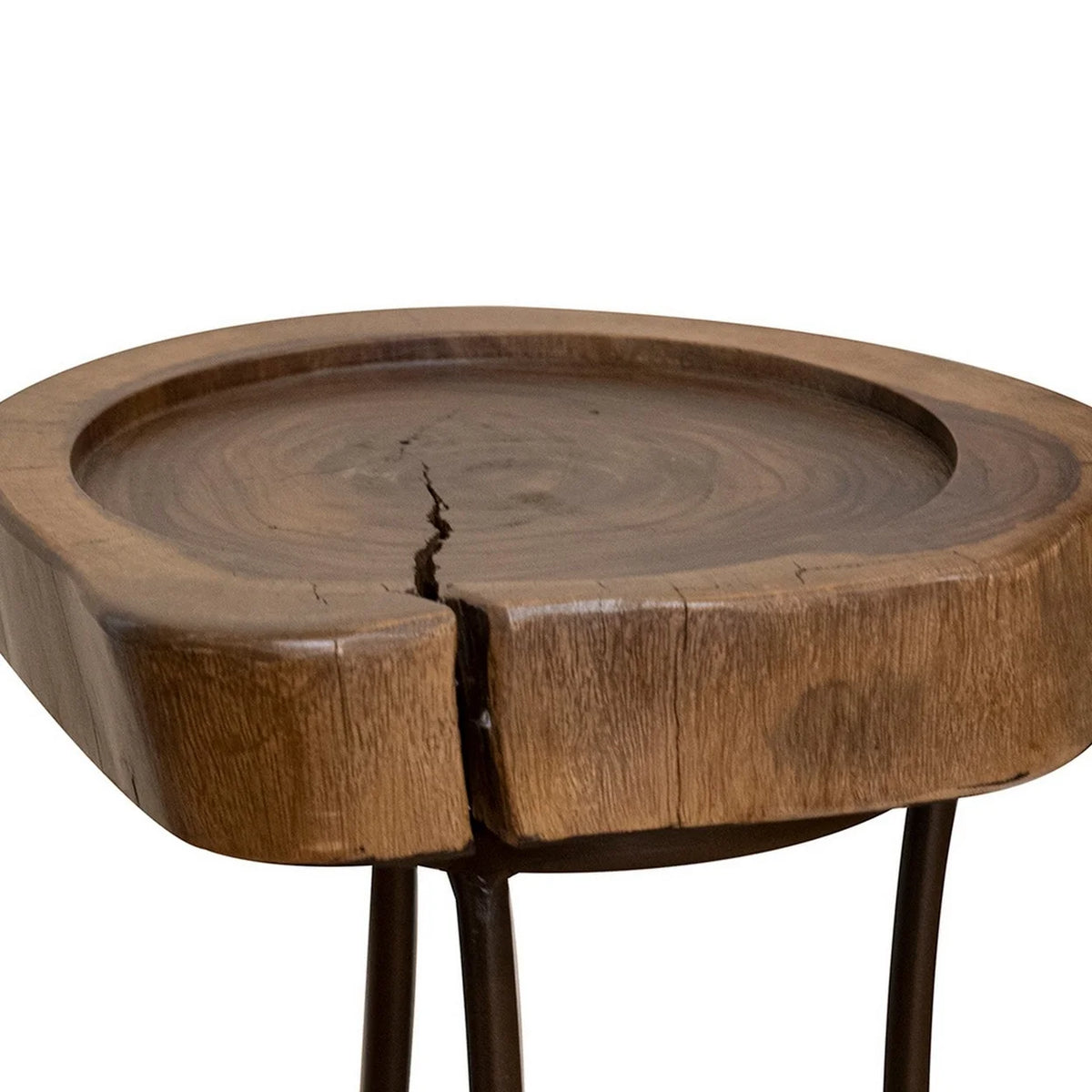 26 Inch Live Edge Wood Side End Table H187943