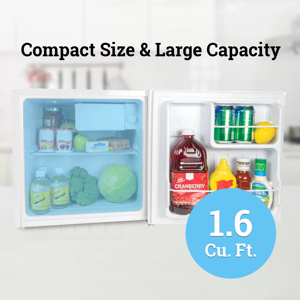 White 1.6 Cu.Ft. Refrigerator With Freezer J802924