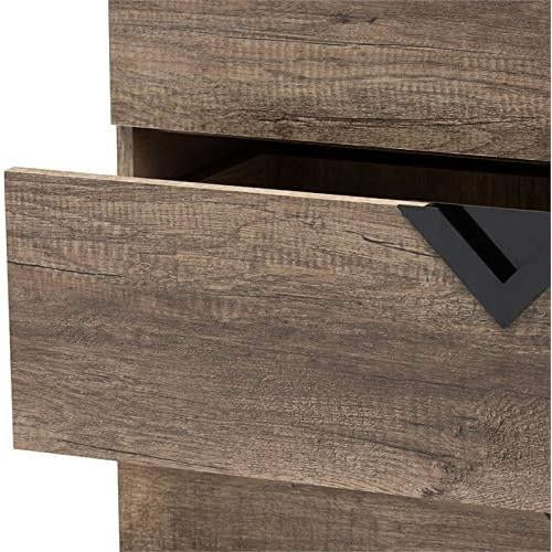 Light Brown Wood 3-Drawer Chest P4577