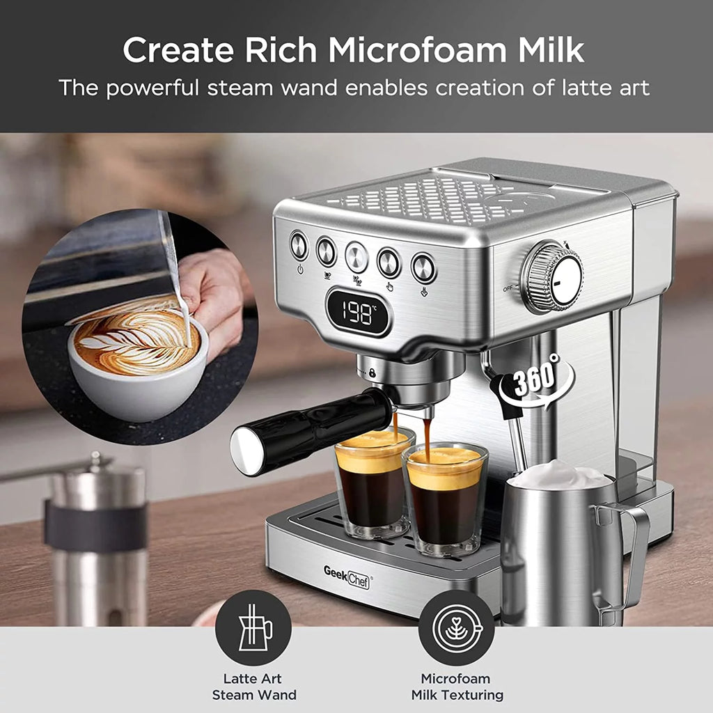 20 Bar Espresso Machine 1.5L Stainless Steel U839