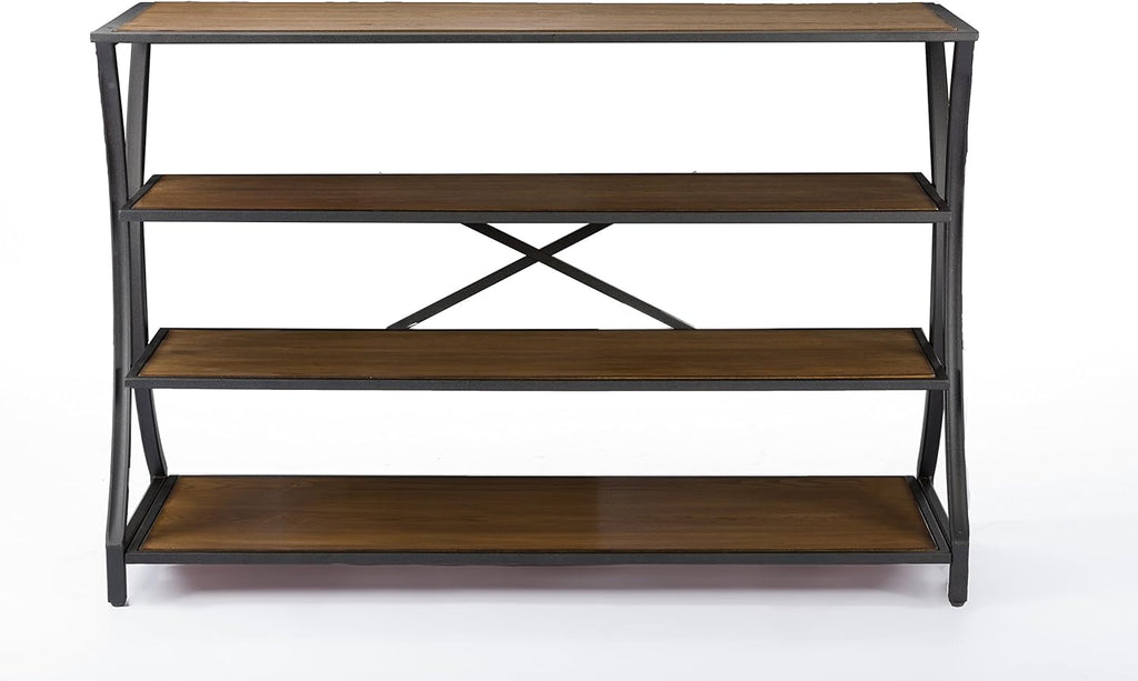 Brown Wood and Metal Console Table A6077