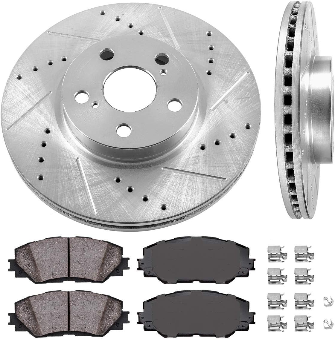 275mm 5 Lug 2 Rotors Ceramic Brake Pads Hardware M933202