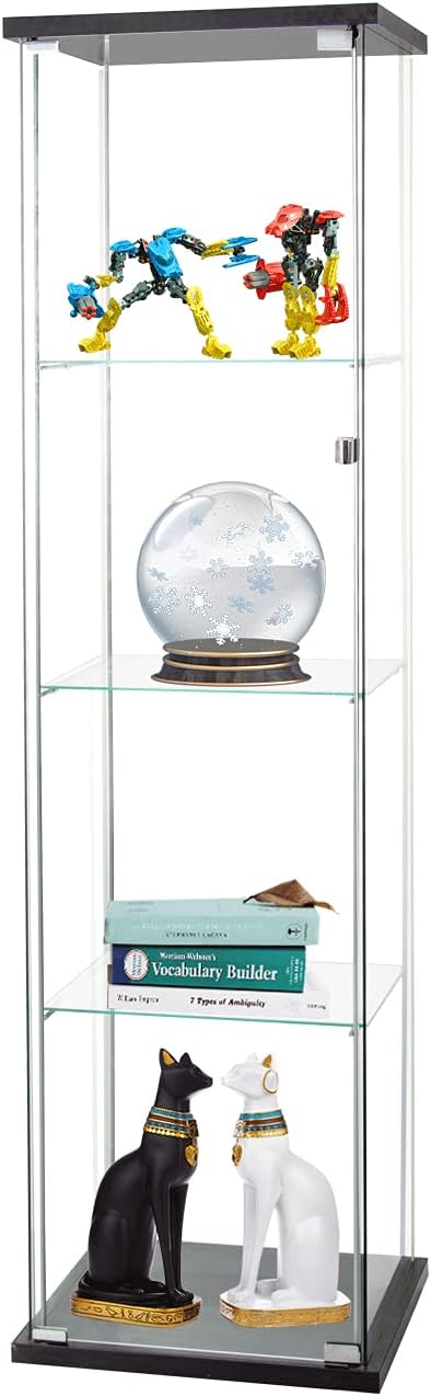 4-Shelf Glass Display Cabinet with Door B8253