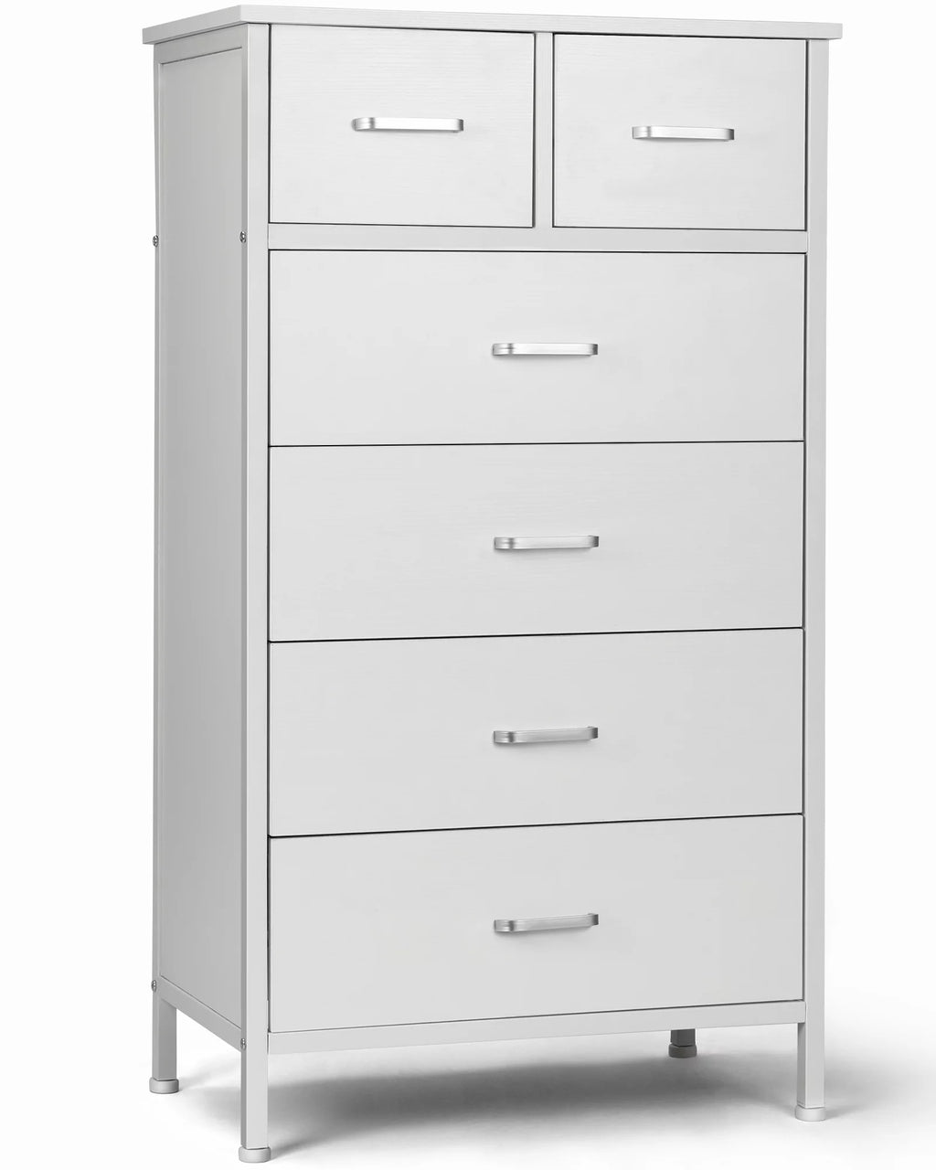 White 6 Drawer Wood Dresser M9937