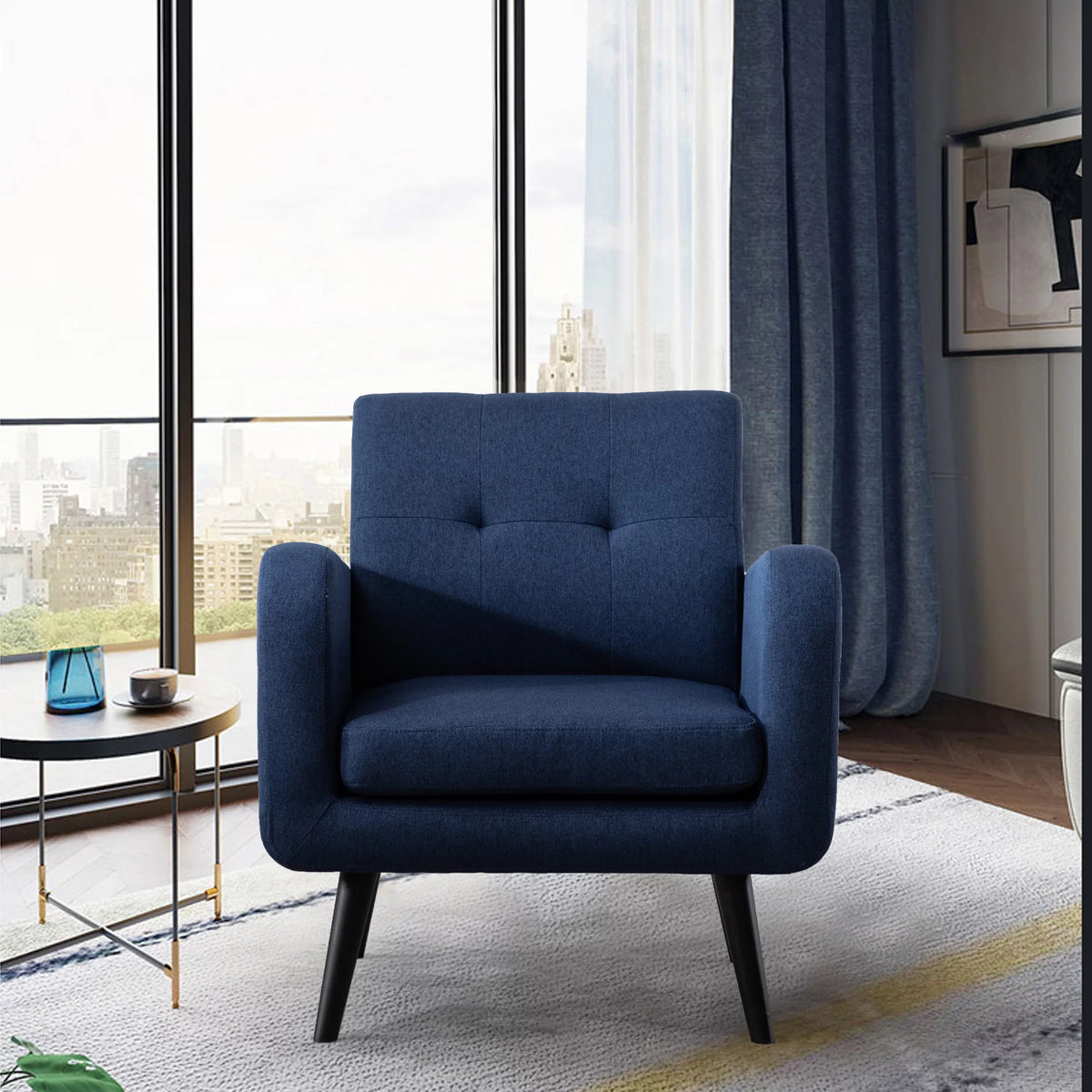 Blue Upholstered Accent Armchair P634