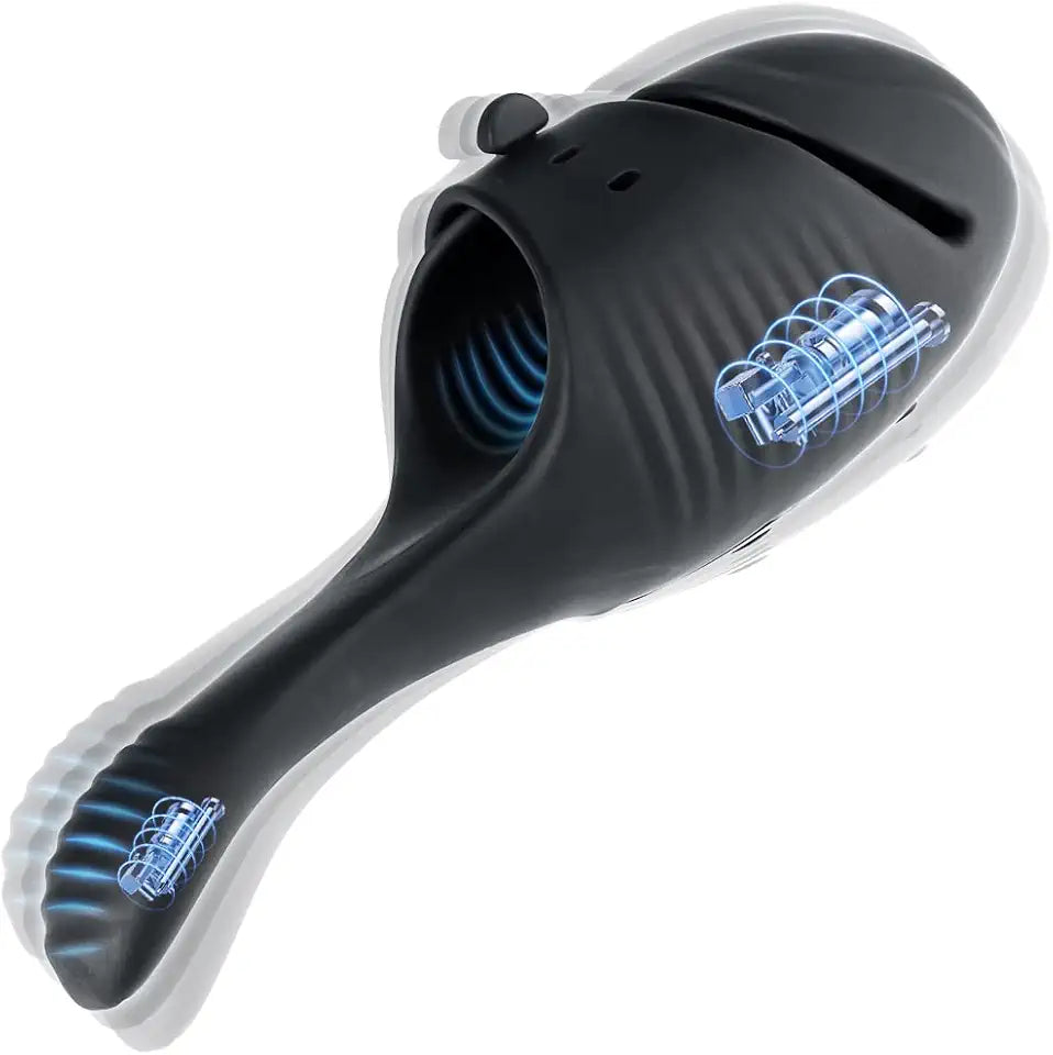Male Masturbator Penis Vibrator with 10 Vibrations Black H442098