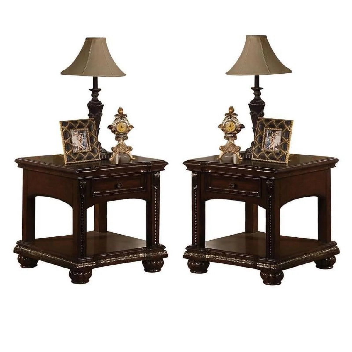 2-Piece Rectangular End Table Set in Cherry W82753