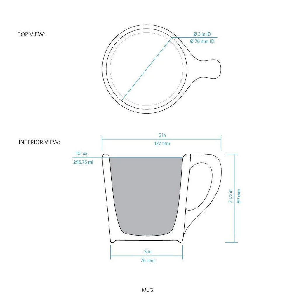 10 oz Porcelain Coffee Cups Set of 4 S74980