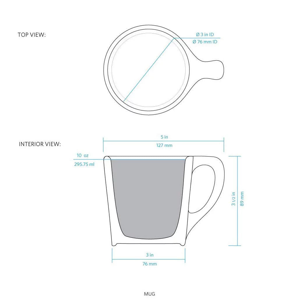 10 oz Porcelain Coffee Cups Set of 4 S74980