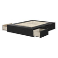 Black 6-Drawer Engineered Wood Platform Bed F991854
