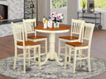 5 Piece Counter Height Dining Table Set with Round Wooden Table and 4 Chairs Y116