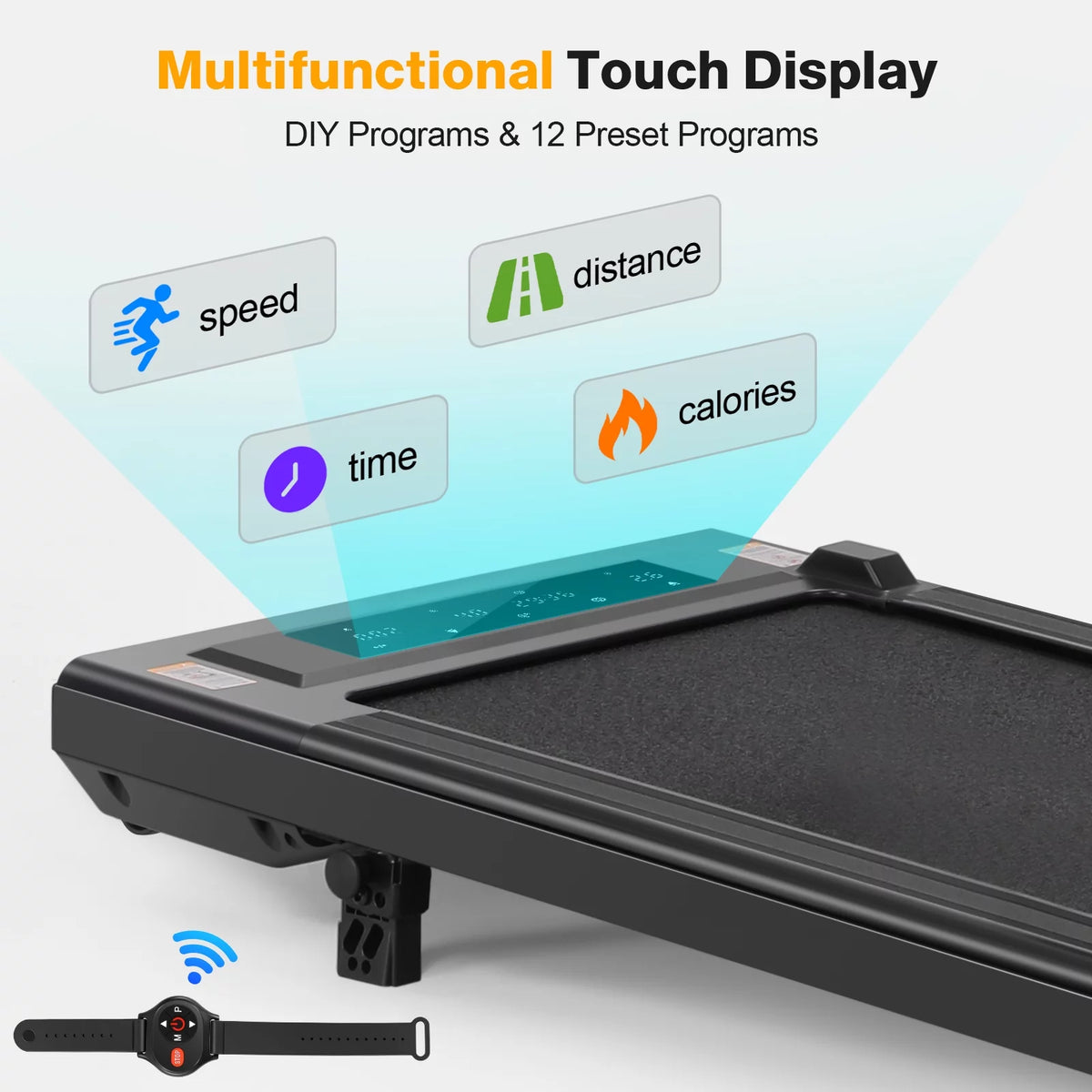 2.5HP Walking Pad Under Desk Treadmill with Remote Control R60883
