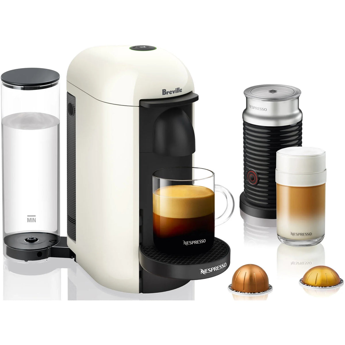 White Coffee and Espresso Maker with Milk Frother K586
