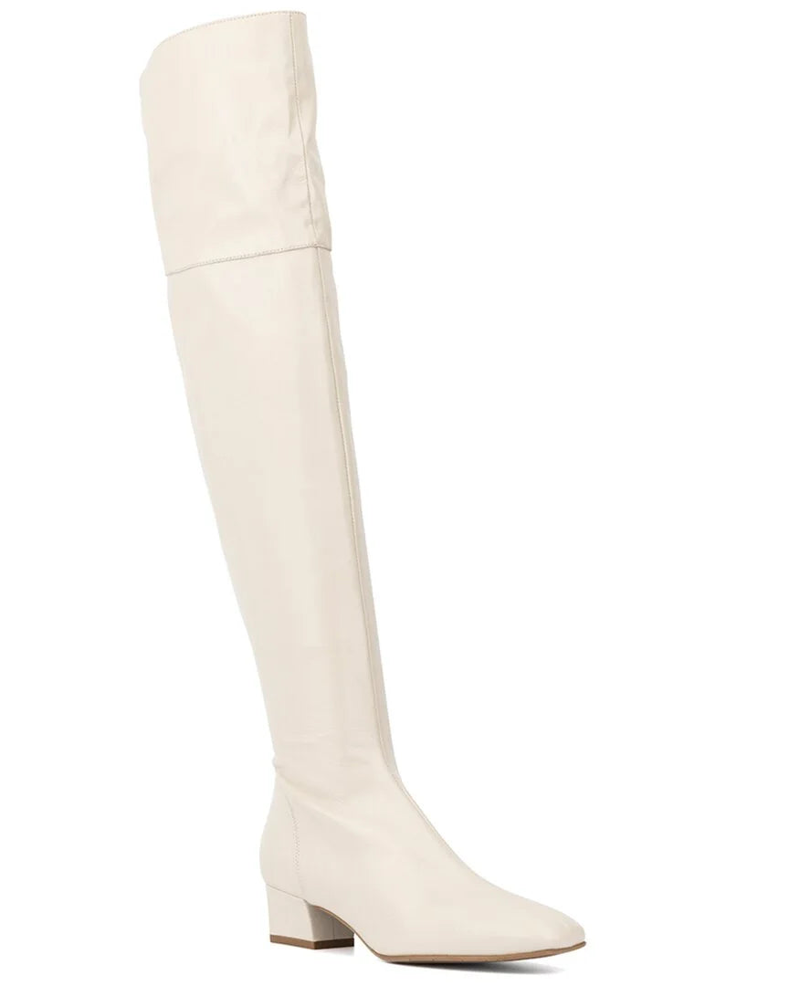 White Weatherproof Leather Boots Y137