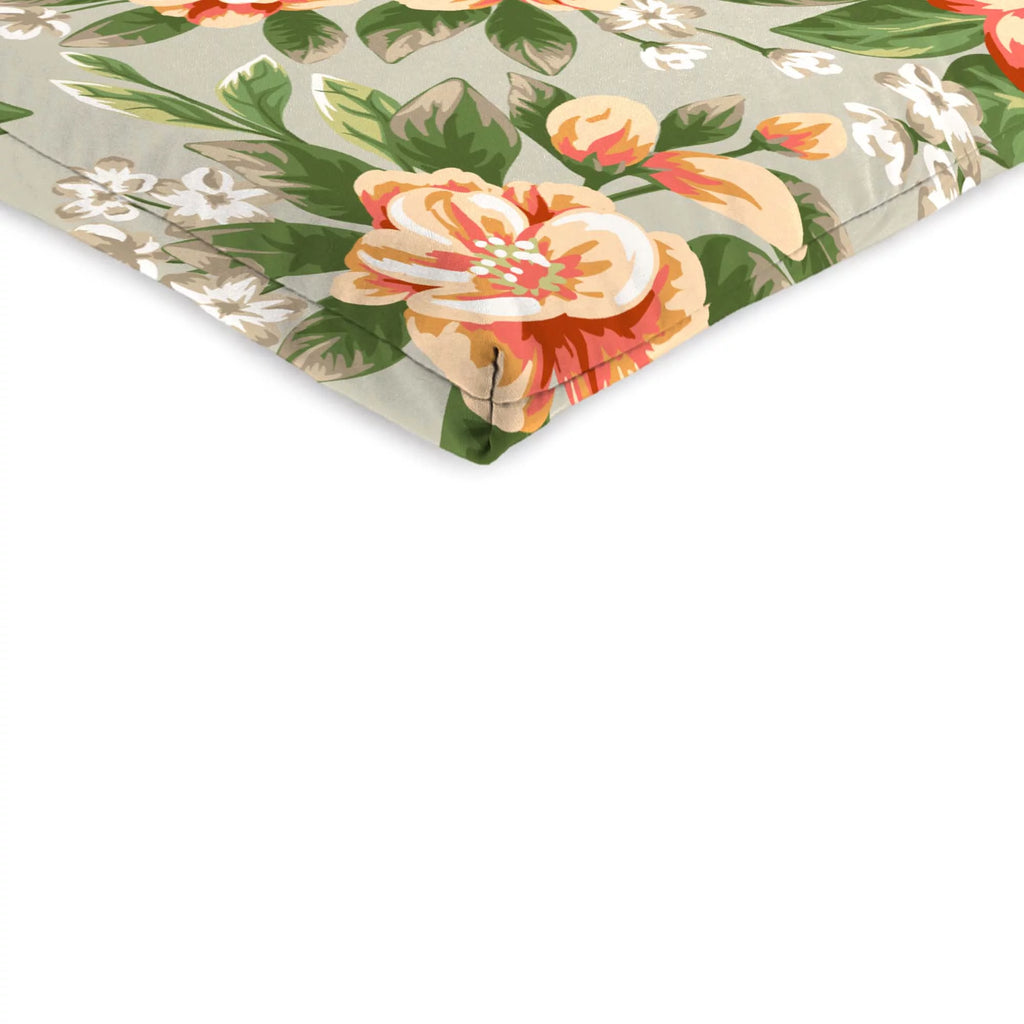 Grey Floral Rectangular Outdoor Chair Cushion with Ties G39890