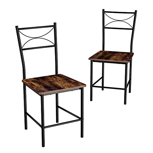 3-Piece Iron Wood Square Table Set with 2 Chairs E48133