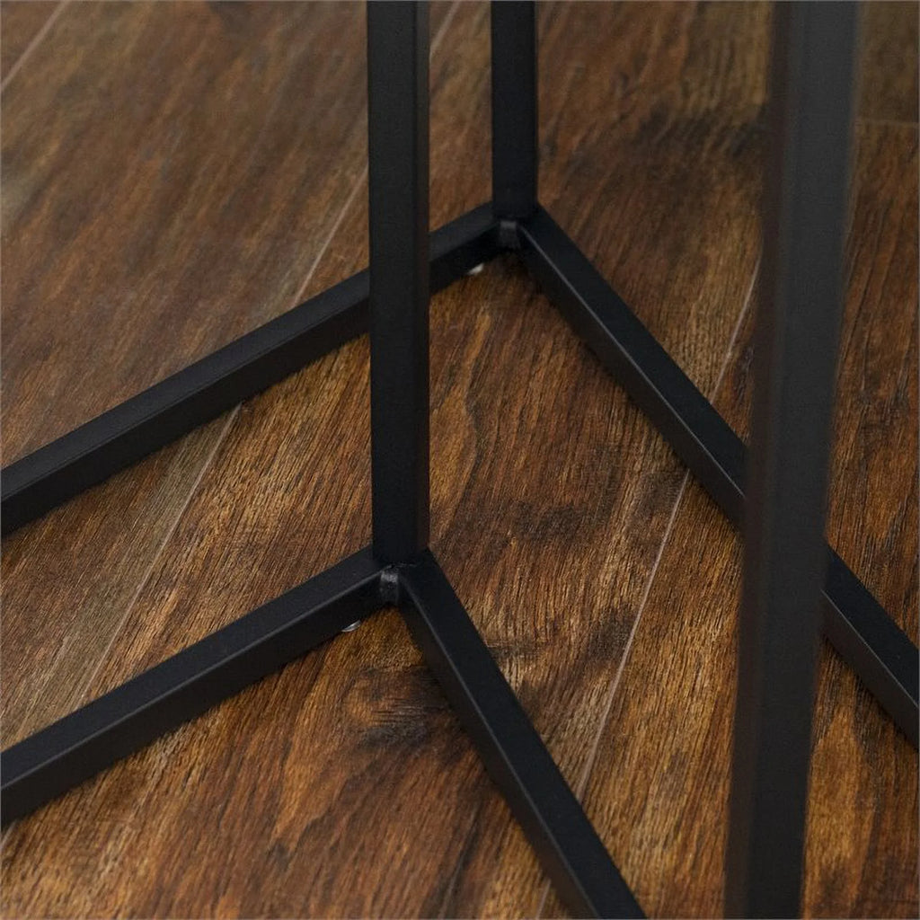 Dark Walnut Black Nesting End Tables Set of 2 K4479