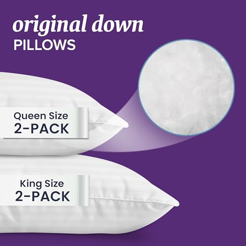 Queen Size Set of 2 Down Bed Pillows V728