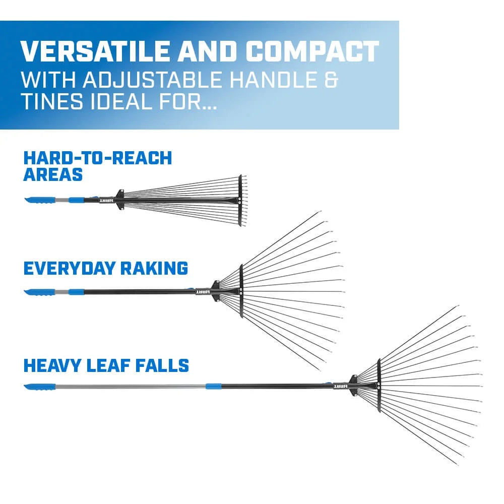 15-Tine Adjustable Leaf Rake with Telescoping Handle E115073