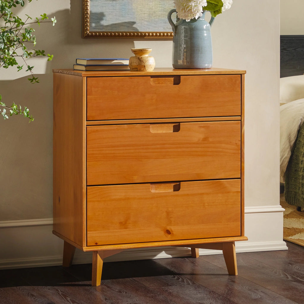 Solid Wood Walnut 3-Drawer Dresser G1481