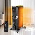 1500W Electric Oil Filled Radiator Heater with Thermostat and 24H Timer X26753