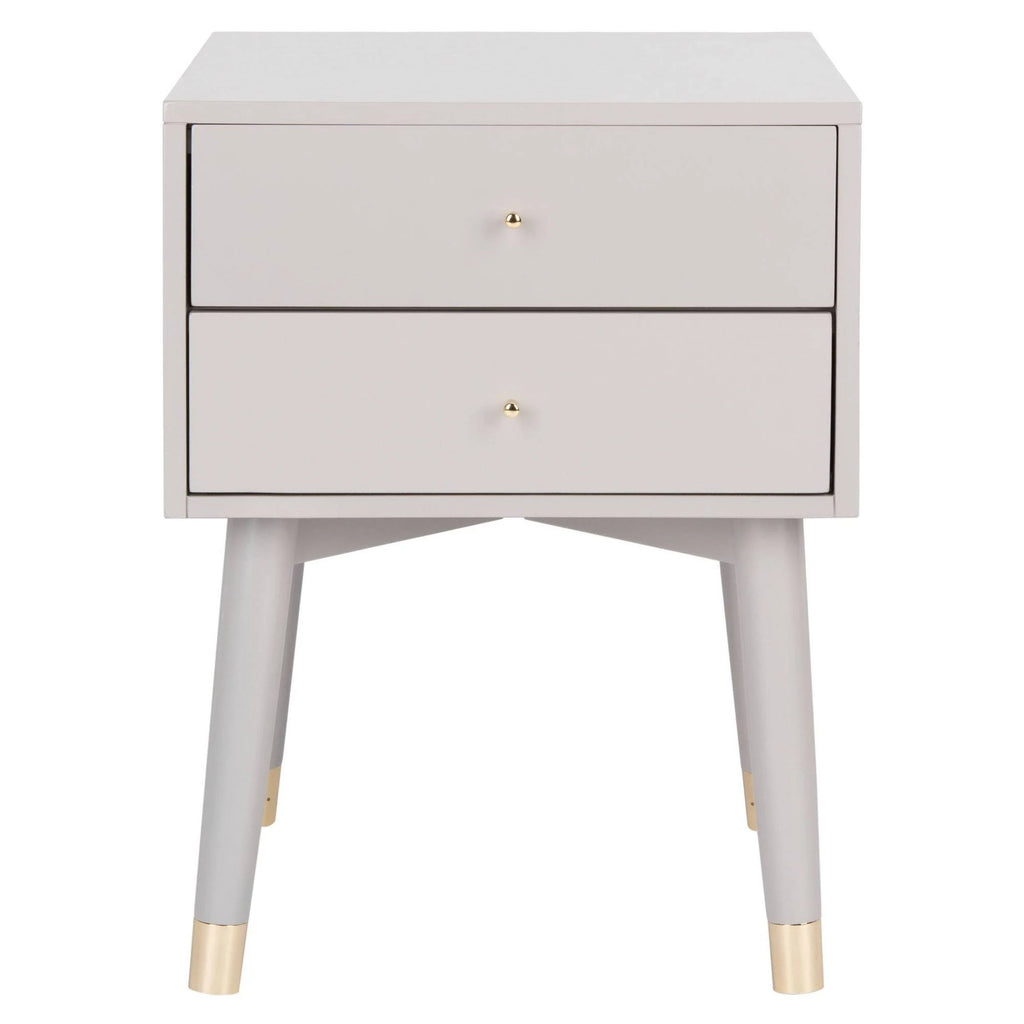 Grey Gold Mid Century Nightstand L279